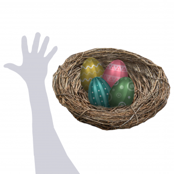 Giant Easter Eggs in Nest