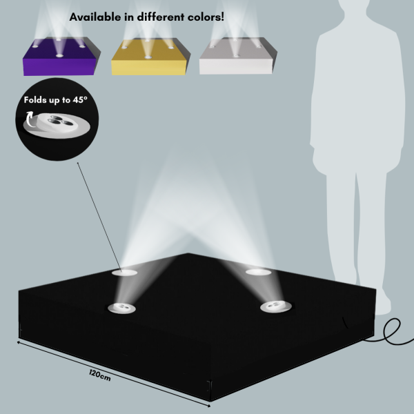 120cm Square Display Platform (Showcase / LED Lighted Base)