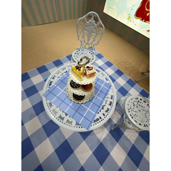 Assorted Artificial Bread and Pastry in a  Rattan Basket & 3 tier French Pastry Tray ( Sweet Dessert, European Tea Time, Gourmet Toast, Garden Wonderland Theme, Princess Party, Fake Food Props, Cakes Display )