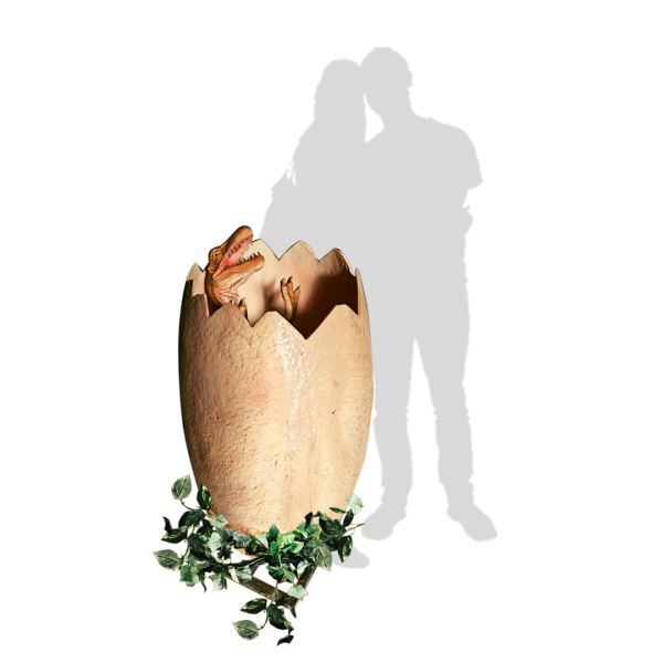 Dino Full Whole / Hatching Eggs with Baby Dinosaur Options / Set ( Beige , Green Dino , Velociraptor , Trex, Jurassic , Prehistoric Age / Giant Egg )