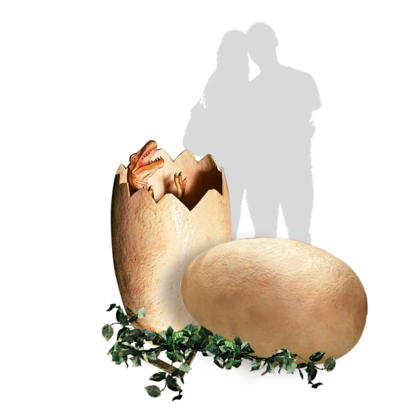 Dino Full Whole / Hatching Eggs with Baby Dinosaur Options / Set ( Beige , Green Dino , Velociraptor , Trex, Jurassic , Prehistoric Age / Giant Egg )