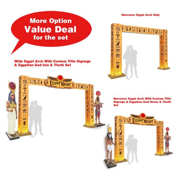 Egyptian Entrance Arch with/ without God Sculpture Horus, Thoth & Isis Options/ Sets ( Egypt Theme, Ancient Civilisation, 3D Statue, D&D, Halloween, Mummy Theme )