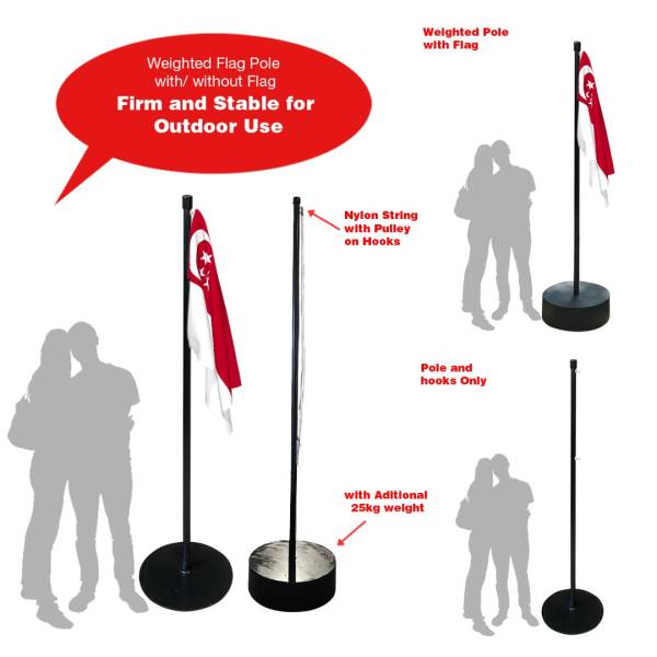 Flag Poles (National Day, Country, Company Anniversary, Asean games, Olympic, World Cup, F1, Grand Prix, Outdoor)