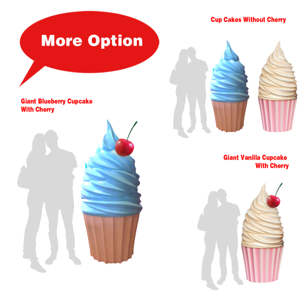 Giant Cupcakes ( Food / Dessert / Sweet / Large, Big, Whimsical, Pastel, Alice in Wonderland , Mythical , Enchanted Forest , Magical , Fairytale )