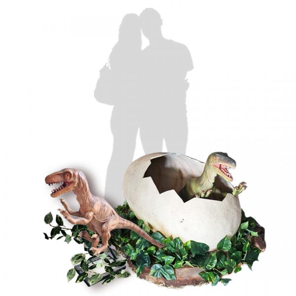 Hatching Dino Eggs with Baby Dinosaur Options / Set ( Beige , Green Dino , Velociraptor , Trex, Jurassic , Prehistoric Age / Giant Egg )