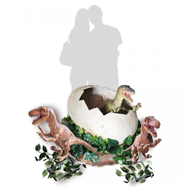 Hatching Dino Eggs with Baby Dinosaur Options / Set ( Beige , Green Dino , Velociraptor , Trex, Jurassic , Prehistoric Age / Giant Egg )