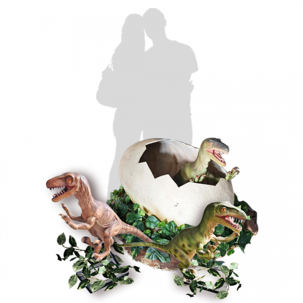Hatching Dino Eggs with Baby Dinosaur Options / Set ( Beige , Green Dino , Velociraptor , Trex, Jurassic , Prehistoric Age / Giant Egg )