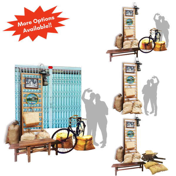 Heritage Corridor 5 Foot Way Set (SG Heritage, Photo Op Set , SG Chinatown 50s / 60s  / 70s , Vintage Metal Gate Backdrop / Classic / Old School / Retro , Mama stall / Kiosk , Old Provision Shop / Street)