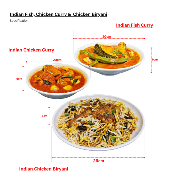 Indian Fish, Chicken Curry &  Chicken Biryani Options/  Set ( Heritage Hawker Dish, Indian Street Food, Kampong Memories,  Diwali, Deepavali)