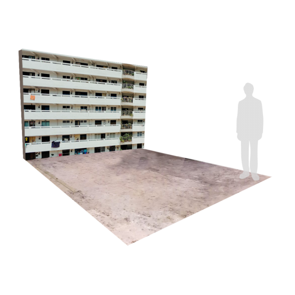 Old HDB Backdrop and Flooring Set ( National Day / NDP / PVC Banner Print / Matt Laminate Vinyl Sticker / SG Heritage , Photo Op Set , 50s / 60s  / 70s / 80s , Vintage / Classic / Old / Retro )