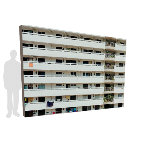 Old HDB Backdrop and Flooring Set ( National Day / NDP / PVC Banner Print / Matt Laminate Vinyl Sticker / SG Heritage , Photo Op Set , 50s / 60s  / 70s / 80s , Vintage / Classic / Old / Retro )