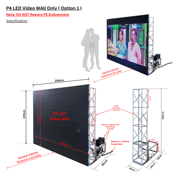 P4 LED Video Wall & Custom Box Up with Print Options ( Video Wall, LED TV Screen, Movie Night, Wedding Video, World Cup / F1 Screening )