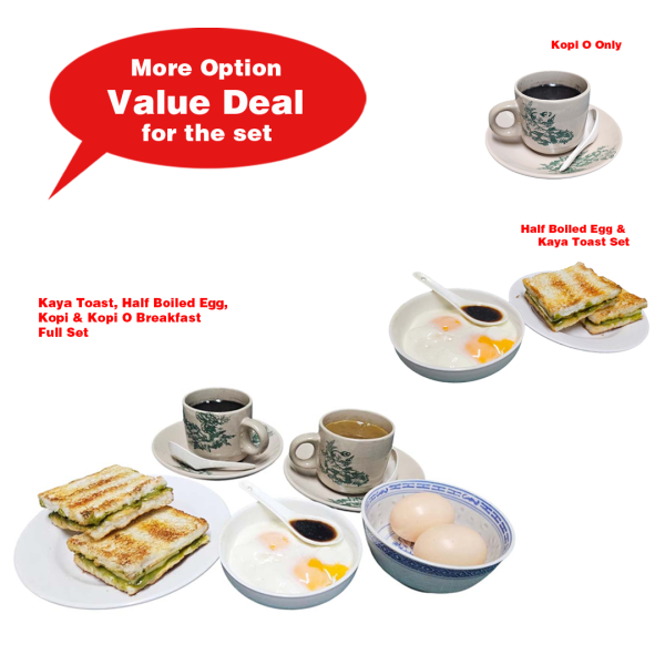 SG Traditional Kaya Toast & Egg Breakfast Set / Options ( Kopi , KopiO, Coffee, Yakun Toast, SG Heritage Food, Half / Soft / Hard Boiled Egg )