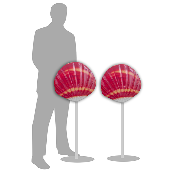 Red Seashells (Set of 2)