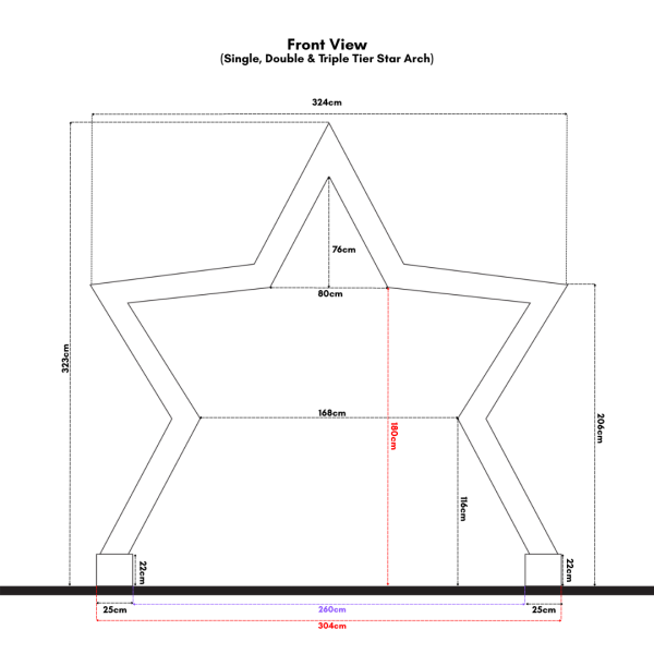 Single Tier Star Arch (Hollywood / Dinner and Dance / DnD / Gala / Gold / Oscar / Star Award / Glamourous)