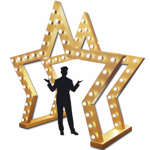 Double Tier Star Arch (Hollywood / Dinner and Dance / DnD / Gala / Gold / Oscar / Star Award / Glamourous)