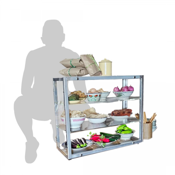 Street Hawker Stall / Booth with Acrylic Showcase (SG Heritage, Photo Op Set, SG Chinatown 50s / 60s / 70s , Vintage / Classic / Old School / Retro , Wheelable Street stall / Kiosk/ Cart , SG Food Street, Fake Food Display)