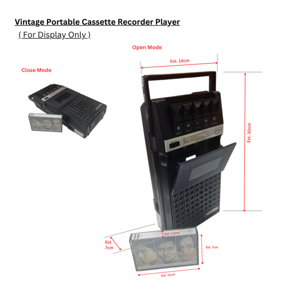 Vintage Portable Cassette Recorder/ Player ( SG Heritage, HDB , 50s / 60s / 70s , Vintage / Classic / Old / Retro , Vintage Household, Music Radio Recorder )