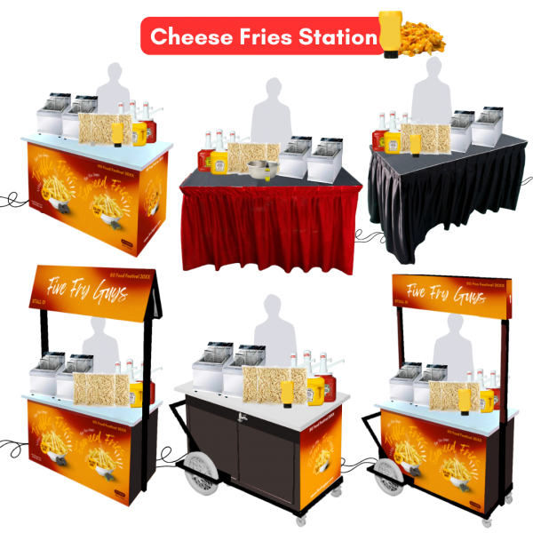 Cheese Fries Live Food Station ( Kiosk , Cart, Booth, Reception, Entrance, Carnival , Fun Fair, party, Ballroom , DnD, Dinner and Dance, Gala, Corporate, Lounge, Clubhouse )
