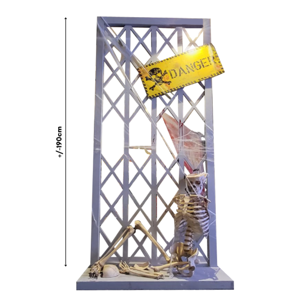 Fence and Skeleton Set ( Halloween Metal Gate / Dinosaur )