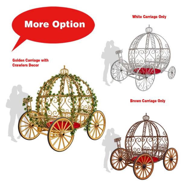 Carriage White, Gold & Brown Options ( Royal, Princess, Cinderella, Wedding Horse Carriage, Halloween Ghost Carriage )
