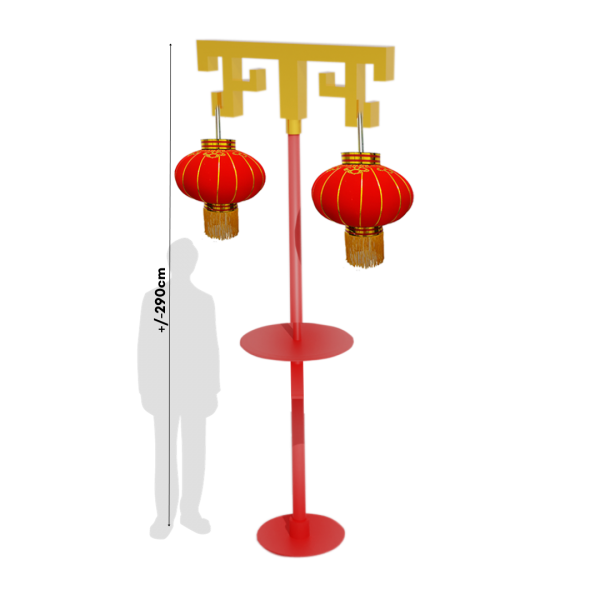 Oriental lantern Pole Stand with Bartop Table