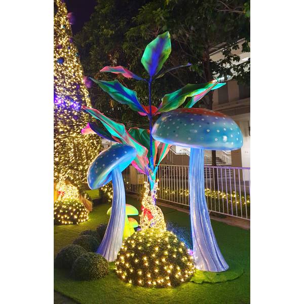 Ultra Violet Painted Giant Plant ( UV, Christmas, Music & Art Festival, Night Festival, Wizadry, Whimsical, Mythical, Magic Wonderland, Space, Blue, Rainbow, Irridescent, Neon, Entrance Arch & Decor, Music & Performances )