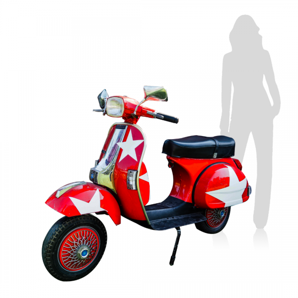 Red White Vespa (Scooter/Motorbike)