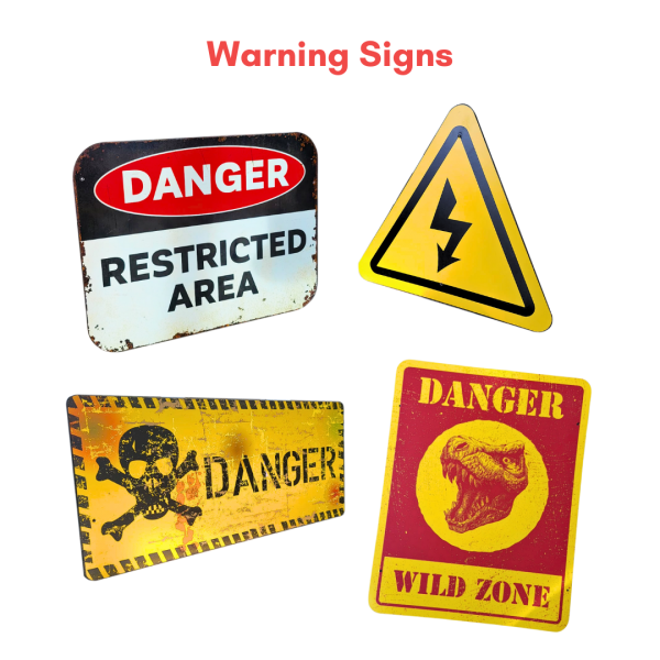 Warning Signs (Dinosaur / Sci fi / Halloween )