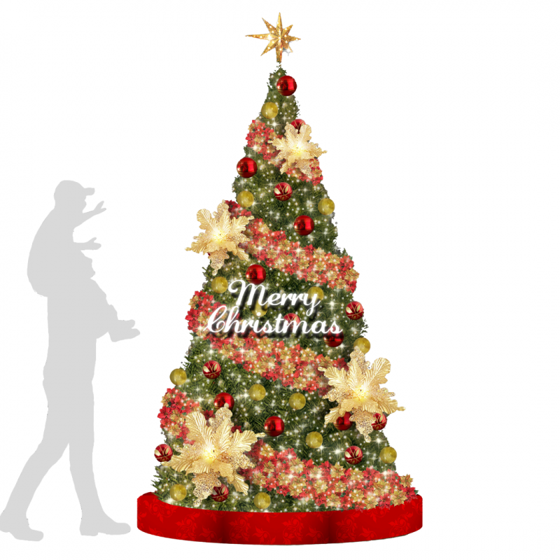 Red Gold Christmas Tree SG's Largest Fully Decorated 3m Christmas