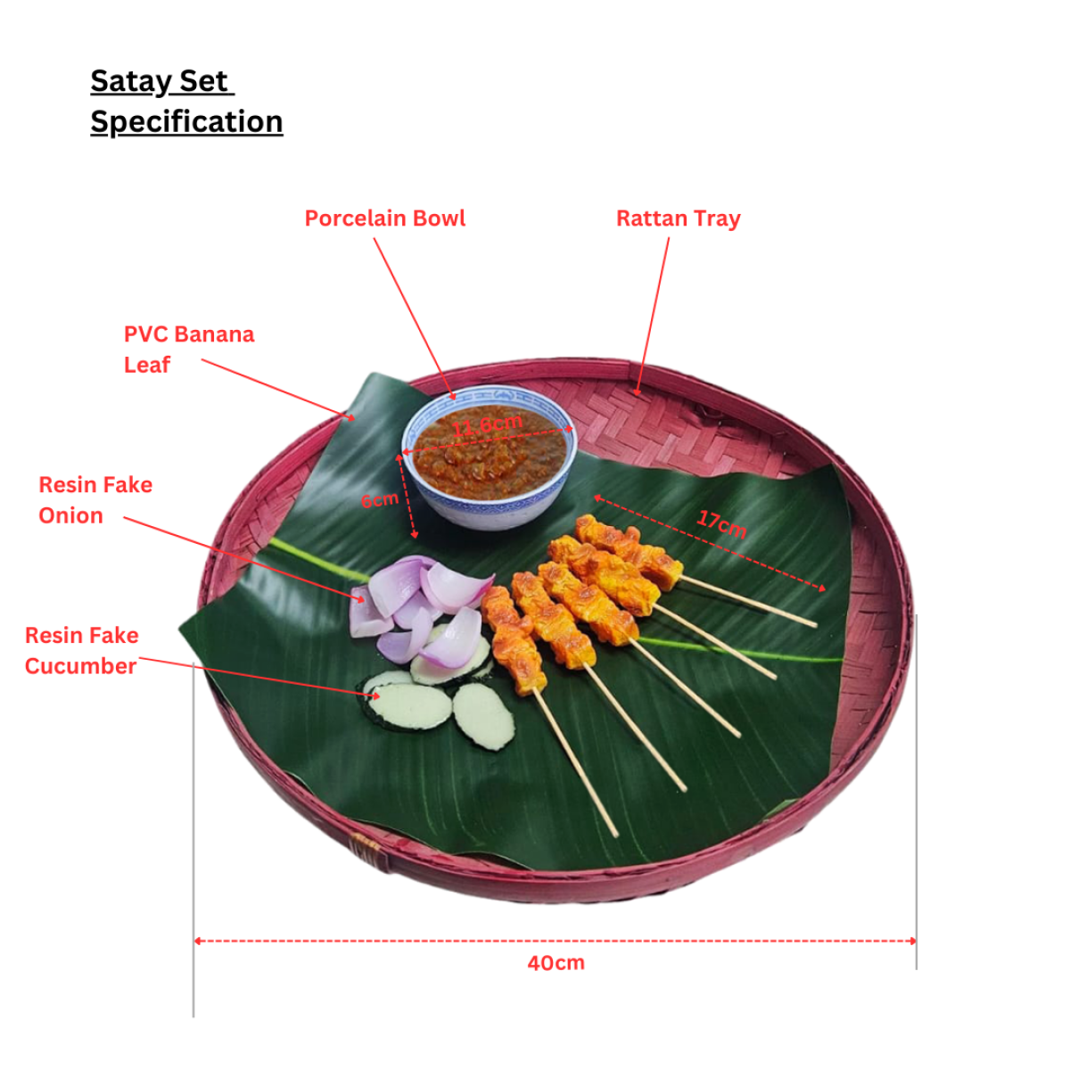 Asian Fake Food Satay Set - SG's Largest Fake Food Props Rental Platform