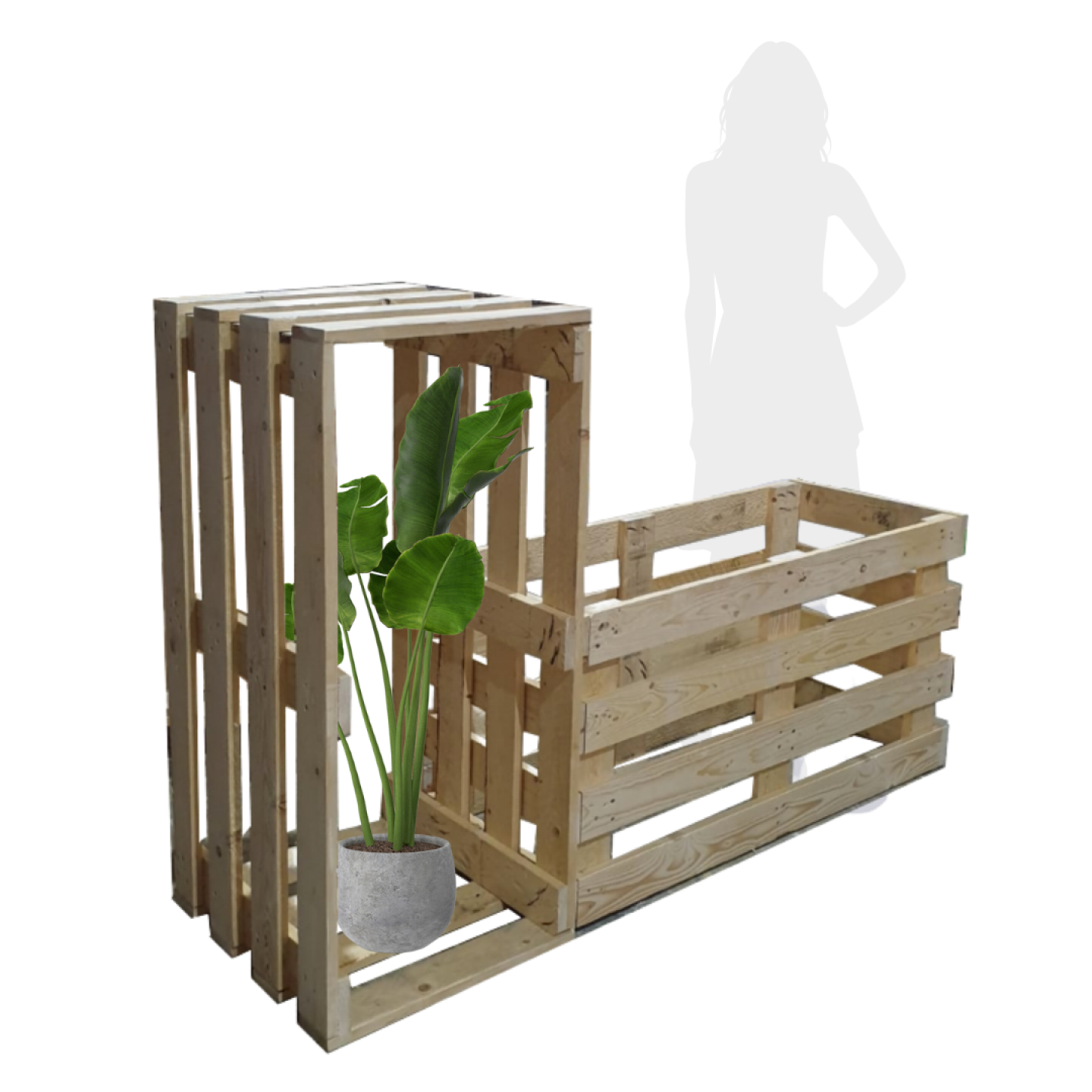 Upcycled Wooden Pallet Shelf (Set of 2) - SG Largest Eco Furniture Rental - Upcycled Wooden Pallet Shelves