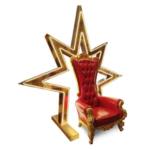 Throne Chair with Star Burst and Christmas Decor SG's Largest Photo