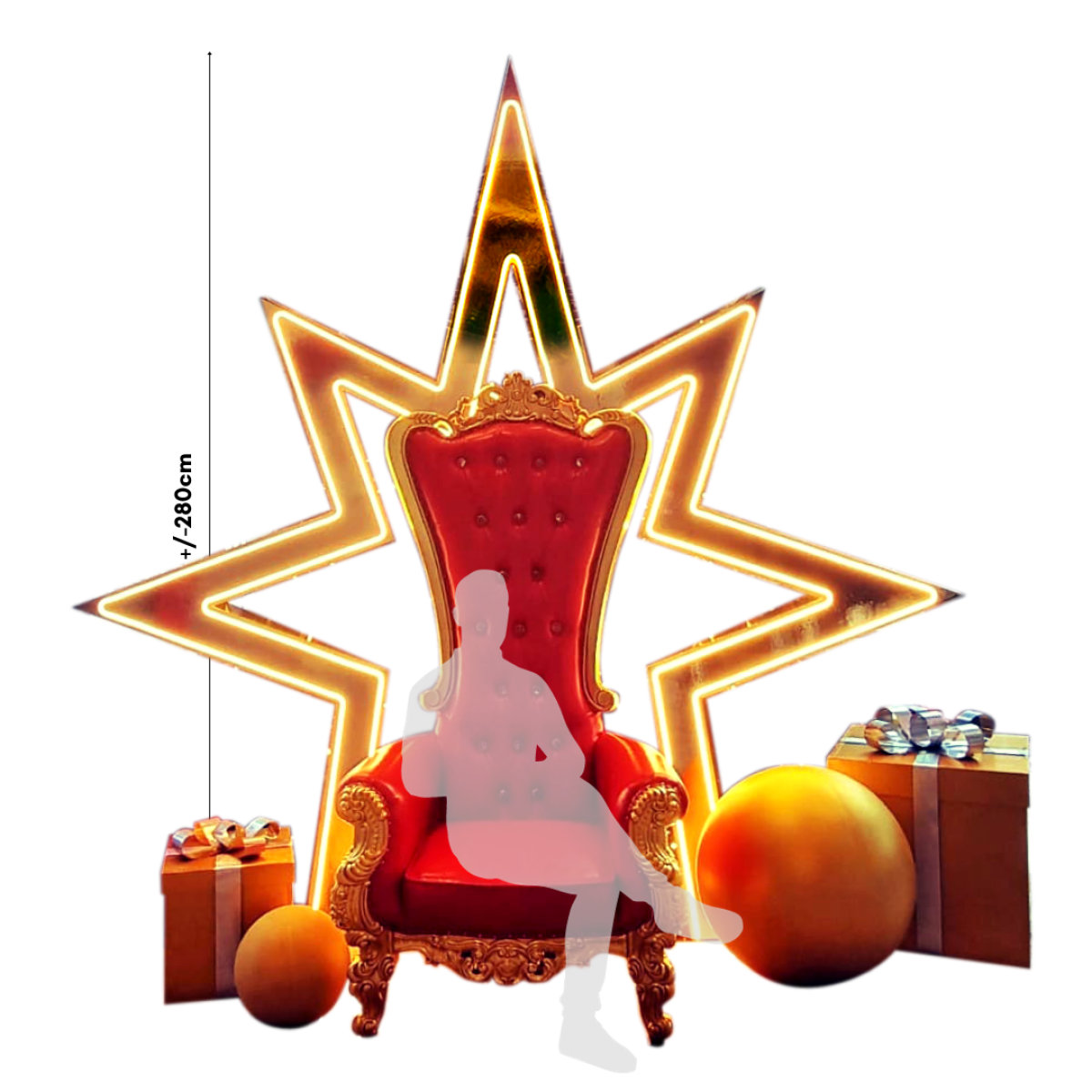 Throne Chair with Star Burst and Christmas Decor SG's Largest Photo