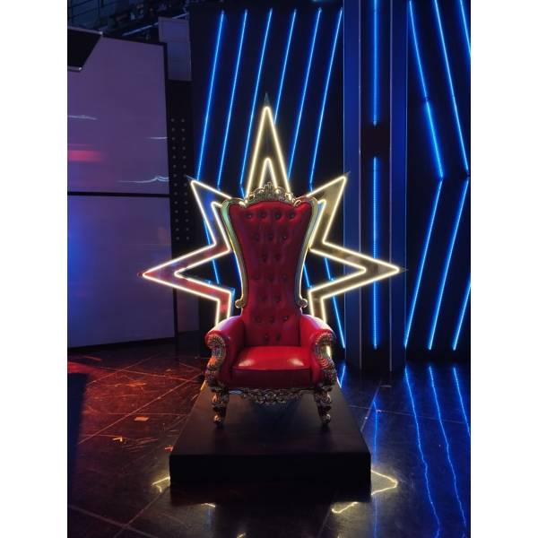Throne Chair with Star Burst and Christmas Decor SG's Largest Photo